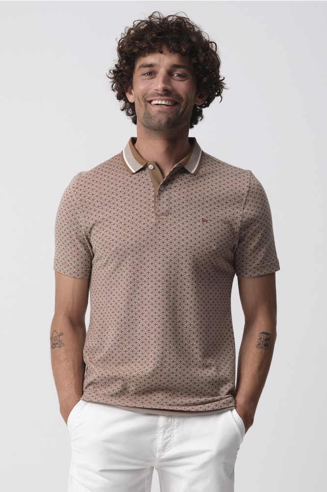 STANSON AOP POLO KM 096117 8502 Coca mocha brown